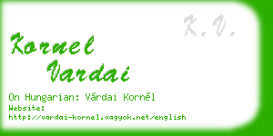 kornel vardai business card