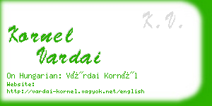 kornel vardai business card